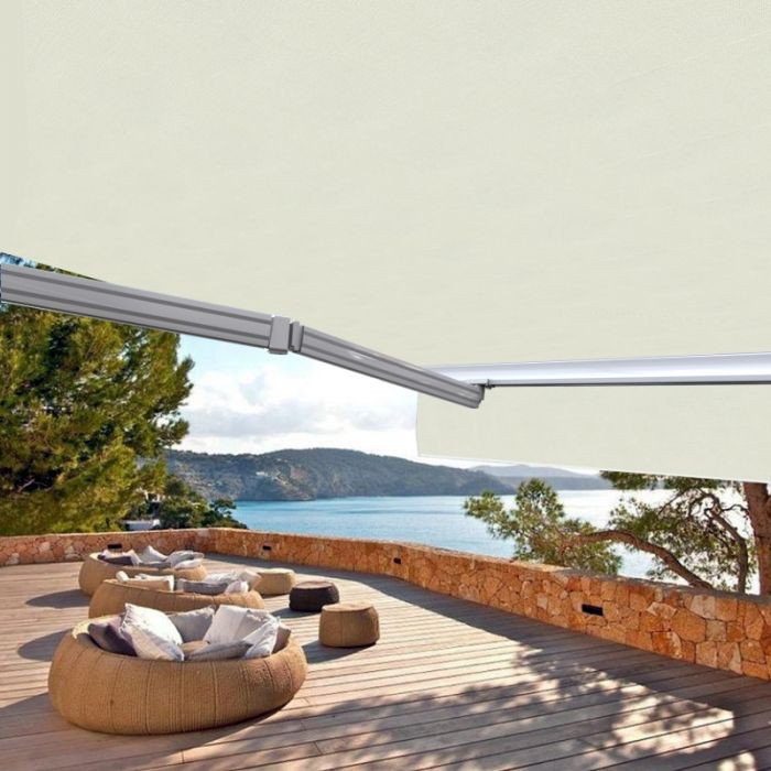 Paravent extérieur 1.6 x 2.5m Store Vertical pour Balcon Terrasse avec  Coffre Paravent retractable - Beige